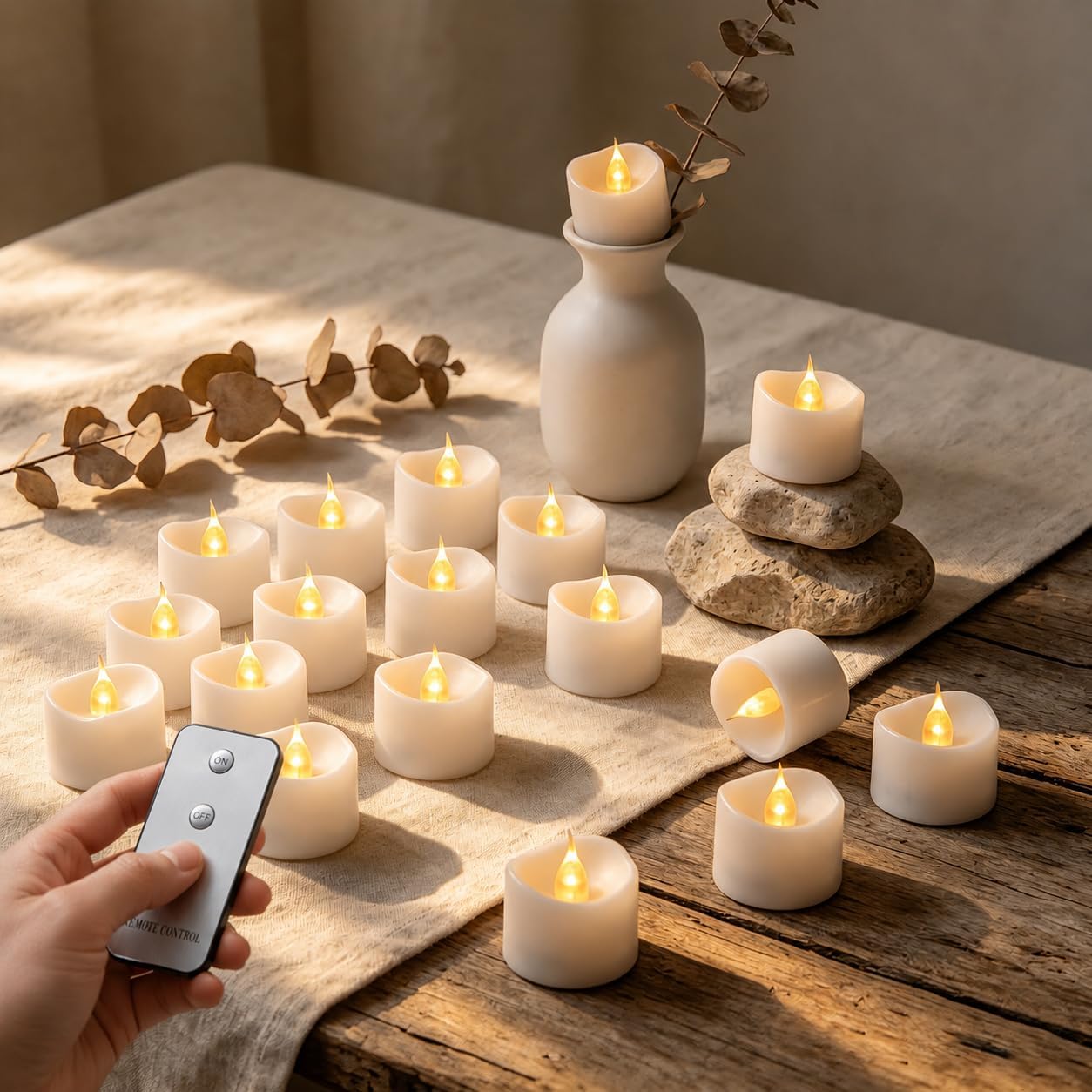24 Led-teelichter Mit Fernbedienung, Inklusive Cr2032-batterien, Flammenlos, Für Zuhause, Hochzeiten Und Partydekoration