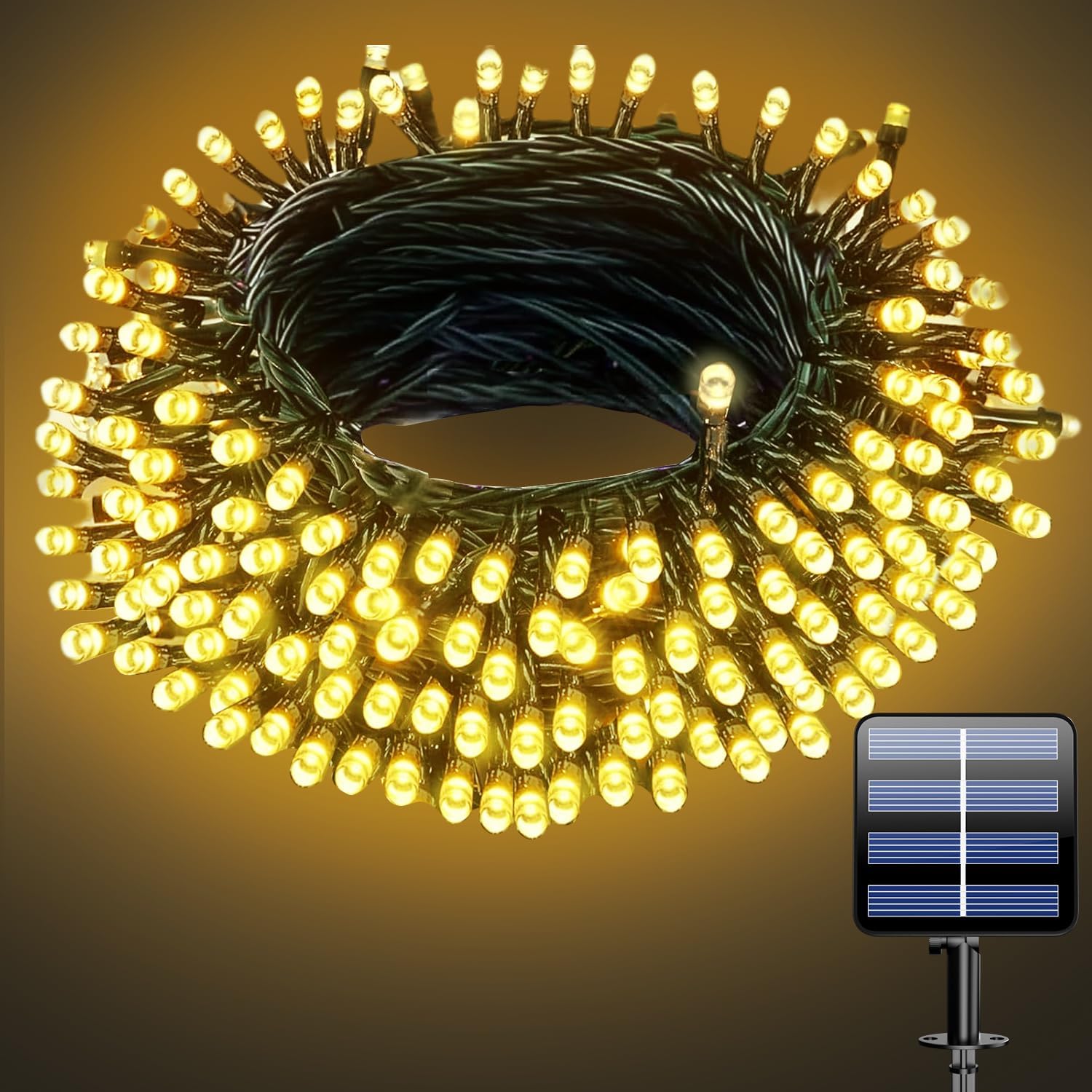 Solarbetriebene Lichterkette Für Den Außenbereich, 12 M, 100 Leds