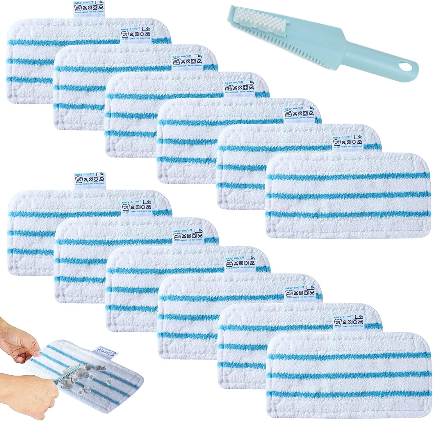 12-teiliges Dampfmopp-pad-set Für Black & Decker Dampfmopps, Mikrofaser-mopppads Kompatibel Mit Black & Decker Fsm1616, Fsm1630, Fsmh13e10, Fsmh13e5, Fsm1615, Fsmp20, Fsm1620