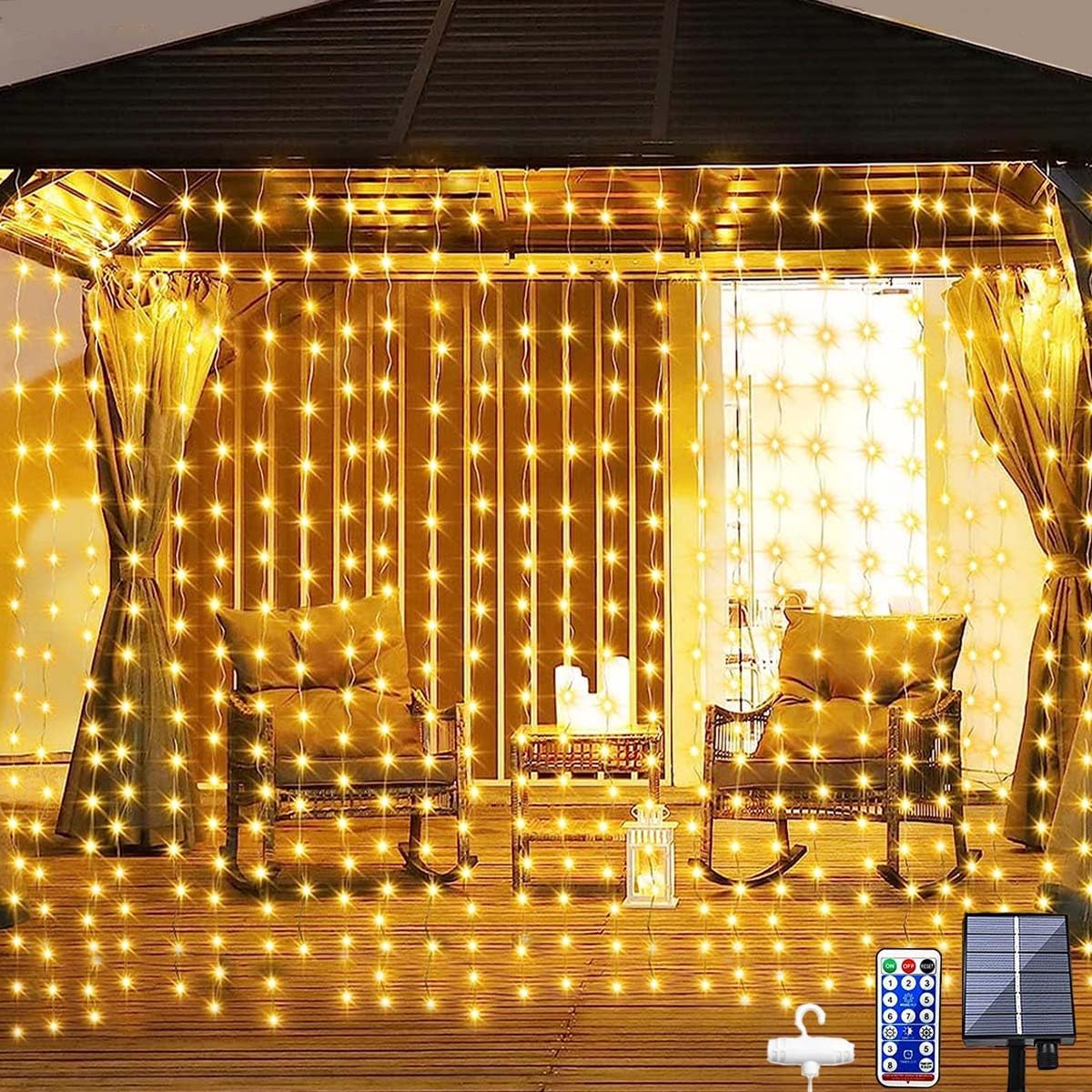 M X 3 M Große Solar-lichterkette Mit 300 Leds Für Den Außenbereich