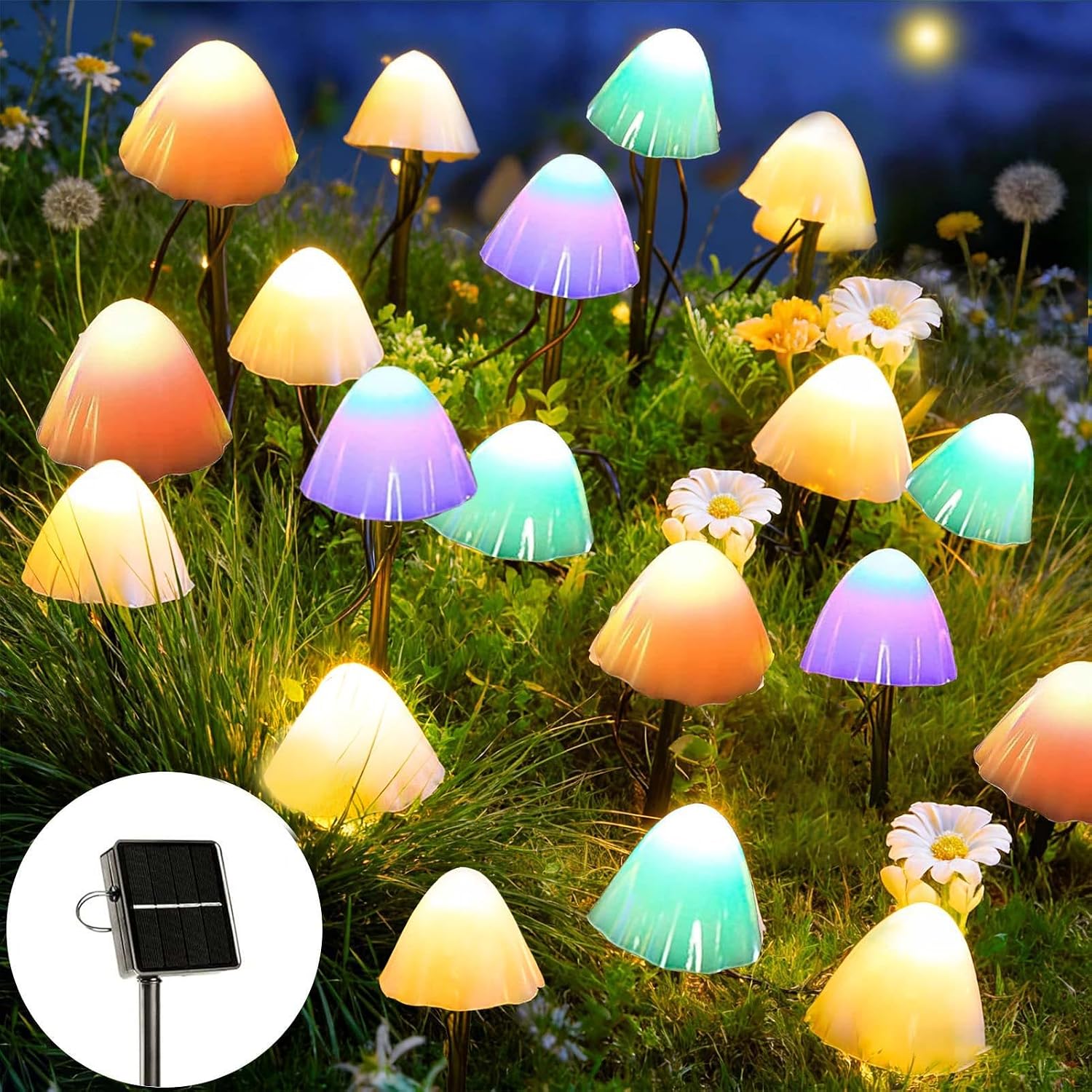 M Lange Pilz-nachtleuchte Mit 20 Leds, Solar-gartenlampe Für Den Außenbereich