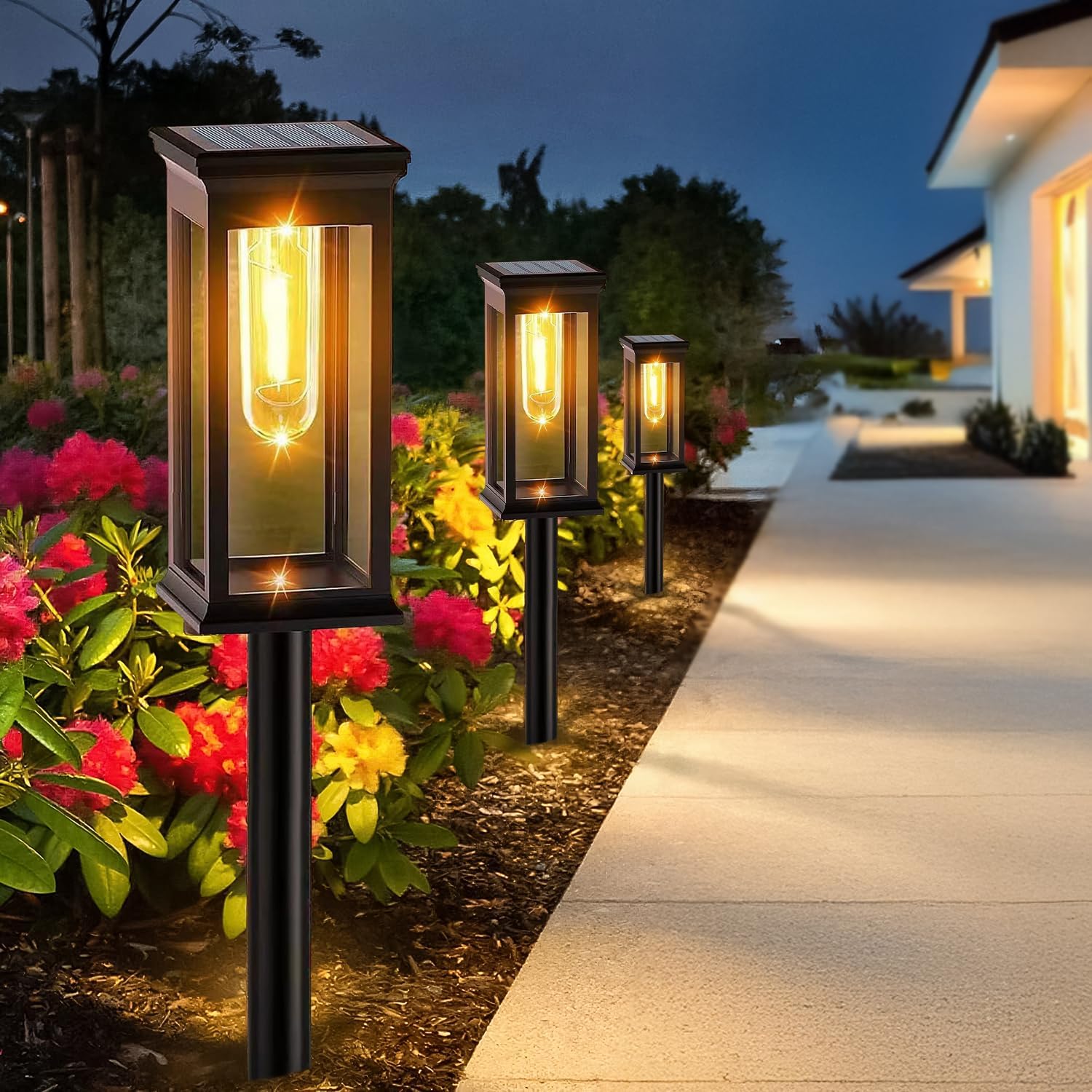 8-flammige Solar-gartenleuchten Für Den Außenbereich, 800 Mah, Ip65 Wasserdicht, Automatische Einschaltfunktion, Solarleuchten Für Gartenwege Und Gärten