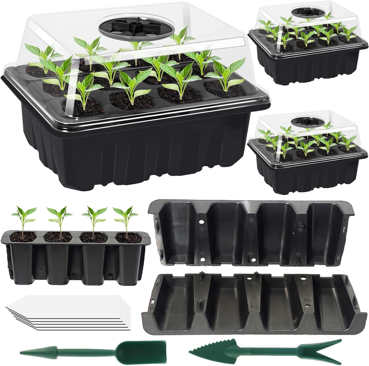 3-teiliges Anzuchtschalen-set, Mini-gewächshaus-anzuchtschalen, Anzuchtschale Mit Robustem Deckel Und Belüftung, Anzuchtbox Für Die Samenkeimung