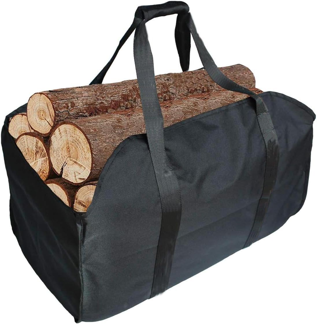 Tragetasche Aus Canvas Für Kamin, Brennholz (gelb), Schwarz, 23 X 16 X 13 Zoll, Modern