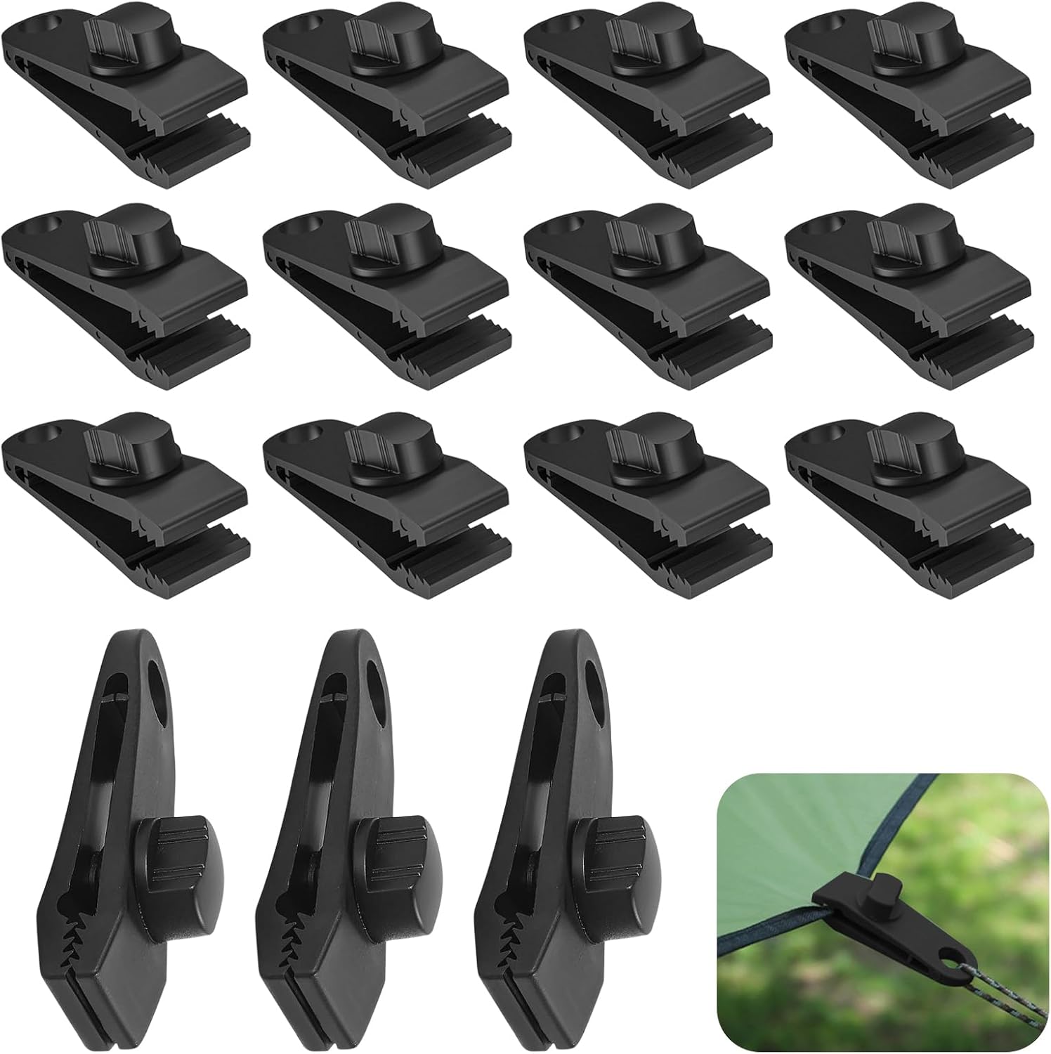 15er-pack Zeltplanenclips – Markisenklemmen, Wohnwagenbefestigungen, Poolabspannleinen – Kunststoffclips Für Schattiergewebe