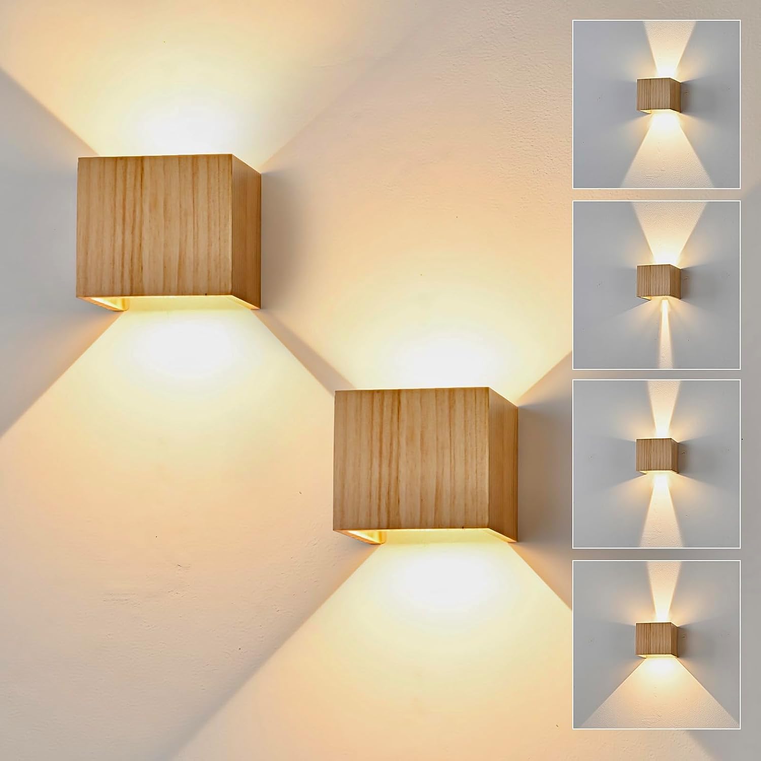 6-w-led-wandleuchte Für Den Innenbereich, Holzoptik, Warmweißes 3000k-led-wandlicht, Vintage-wandleuchte Mit Nach Oben/unten Gerichtetem Licht, Retro-leuchte Für Treppenhaus, Eingangsbereich, Terrasse