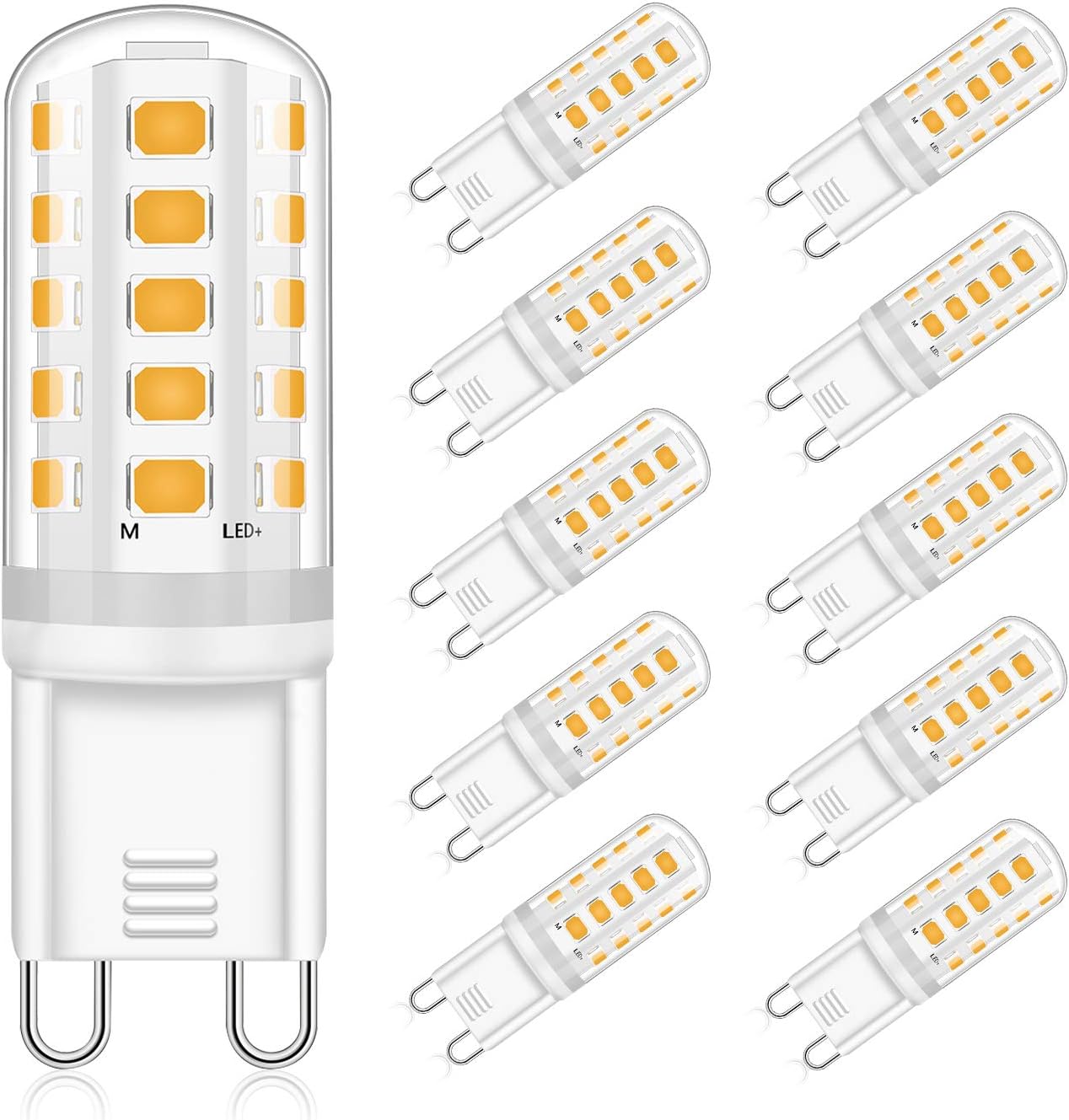 G9 Led-lampe, 5 W (entspricht 30–40 W Halogen), Warmweiß (3000 K), 220–240 V Wechselstrom, Nicht Dimmbar, Flimmerfrei, 360° Abstrahlwinkel, 10er-packung