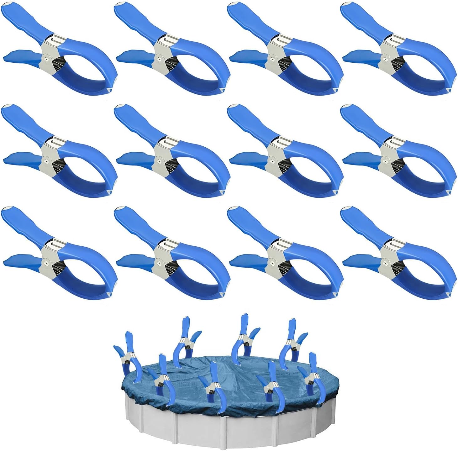 12 Metall-poolabdeckungsklemmen, Poolabdeckungsklemmen Klemmen Für Aufstellpools, Poolklemmen, Poolabdeckungsklemmen, Hochspannungsklemmen Für Poolabdeckungen