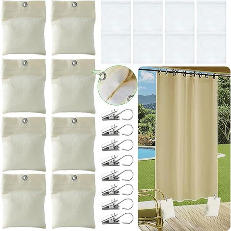Set Mit 8 Outdoor-vorhanggewichten – Inklusive Sandsäcken Zur Befestigung, Geeignet Für Pavillonvorhänge. Maße: 12,7 Cm X 15,2 Cm