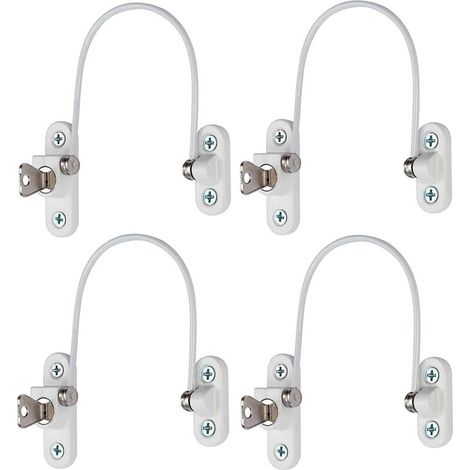 Set Mit 4 Sicherheitsfensterverriegelungen – Diebstahlsicherung Aus Edelstahl – Einfache Montage Mit Selbstbohrenden Schrauben – Für Pvc- Und Holzfenster