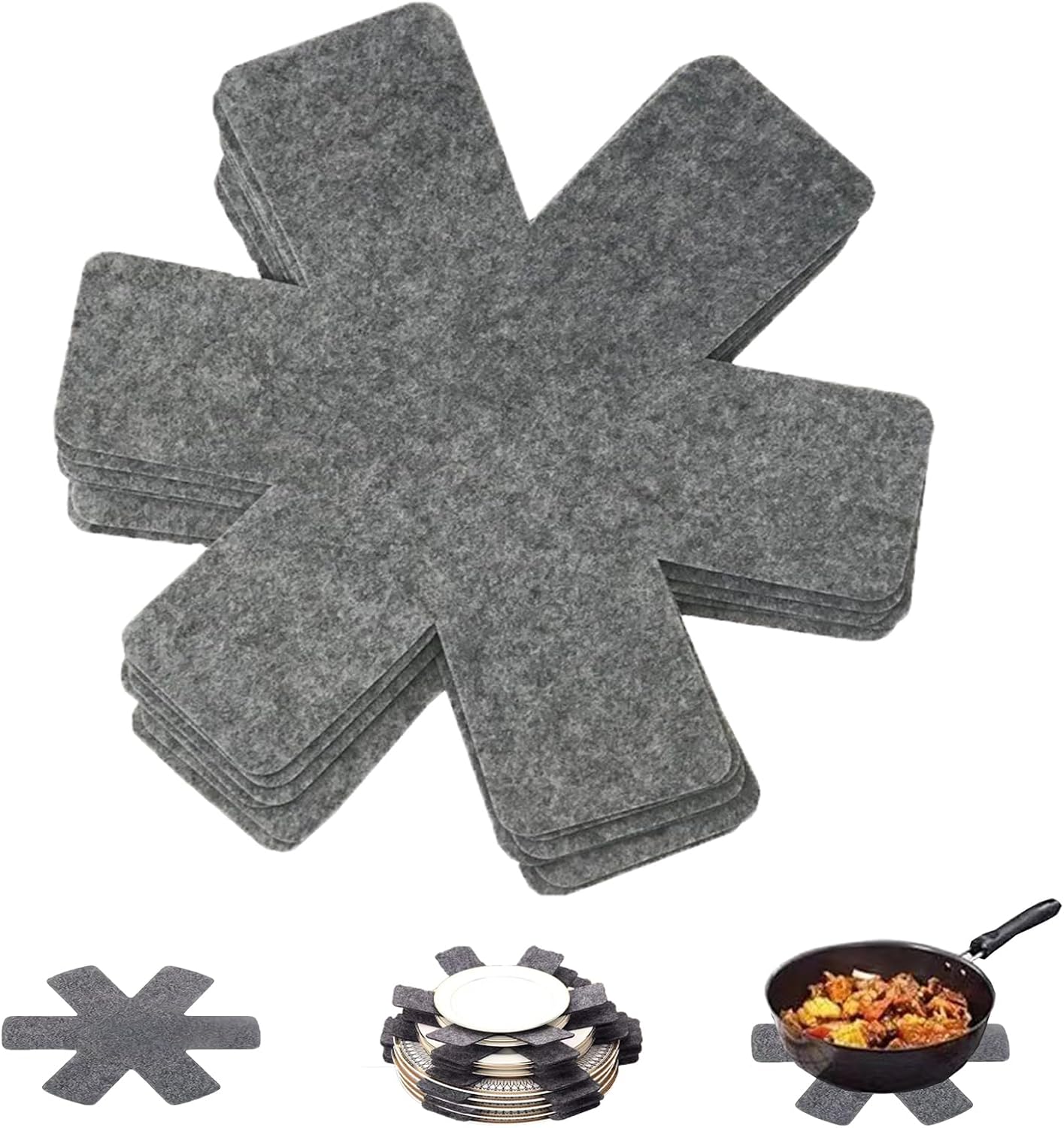 Set Mit 9 Filz-topfschonern (38 Cm), Rutschfeste Untersetzer Für Tefal/wmf/elo-pfannen, Küchenutensilien Zum Schutz Ihrer Möbel Und Zur Verlängerung Der Lebensdauer Ihrer Pfannen