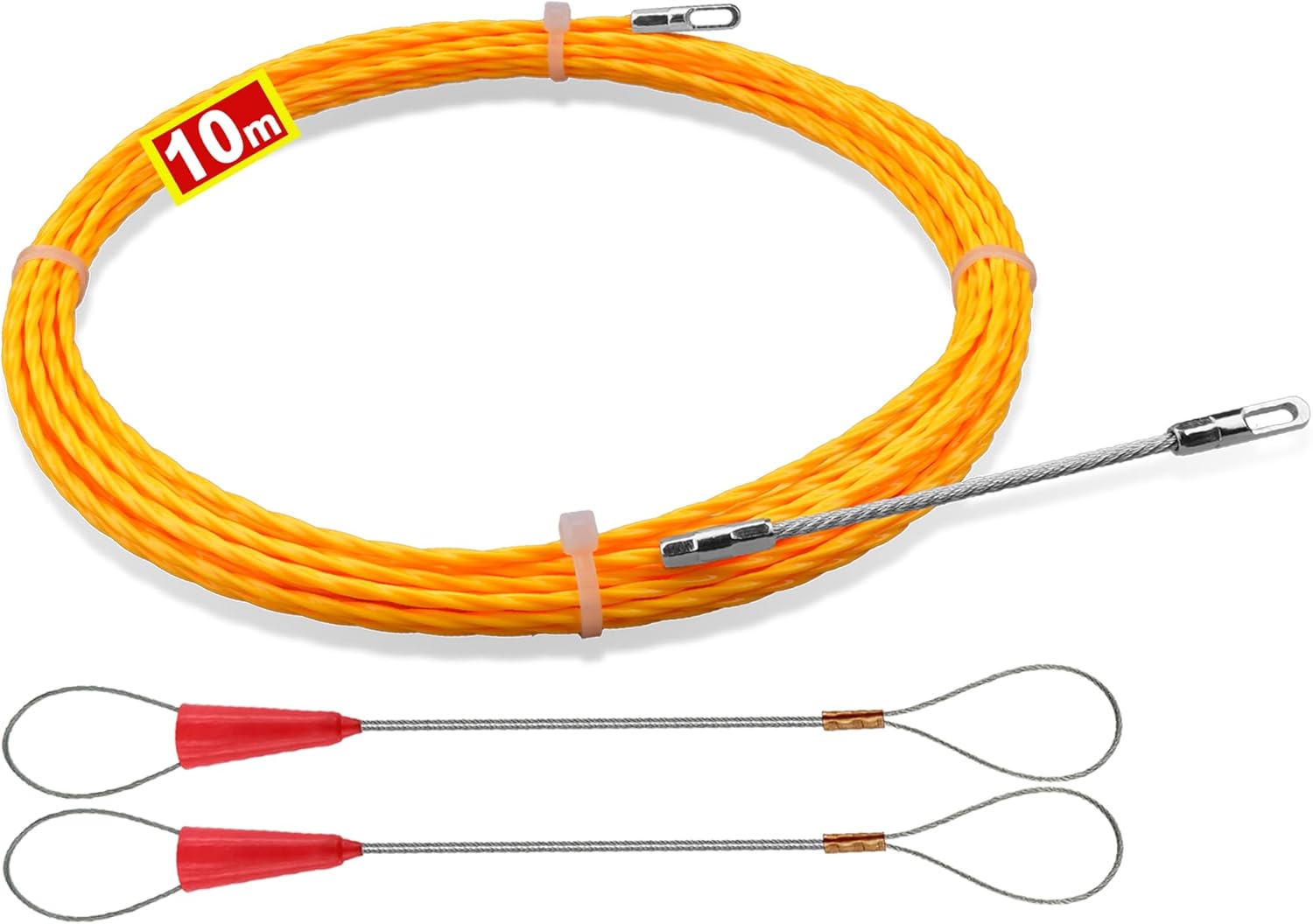 2er-pack Elektriker-kabelzieher 10 M - Elektrischer Kabelzieher, Einziehbare Feder, Einziehbare Spirale, Kabelzieher, Feder Für Kabel Und Elektrische Installationen (3,0 Mm - 10 M)