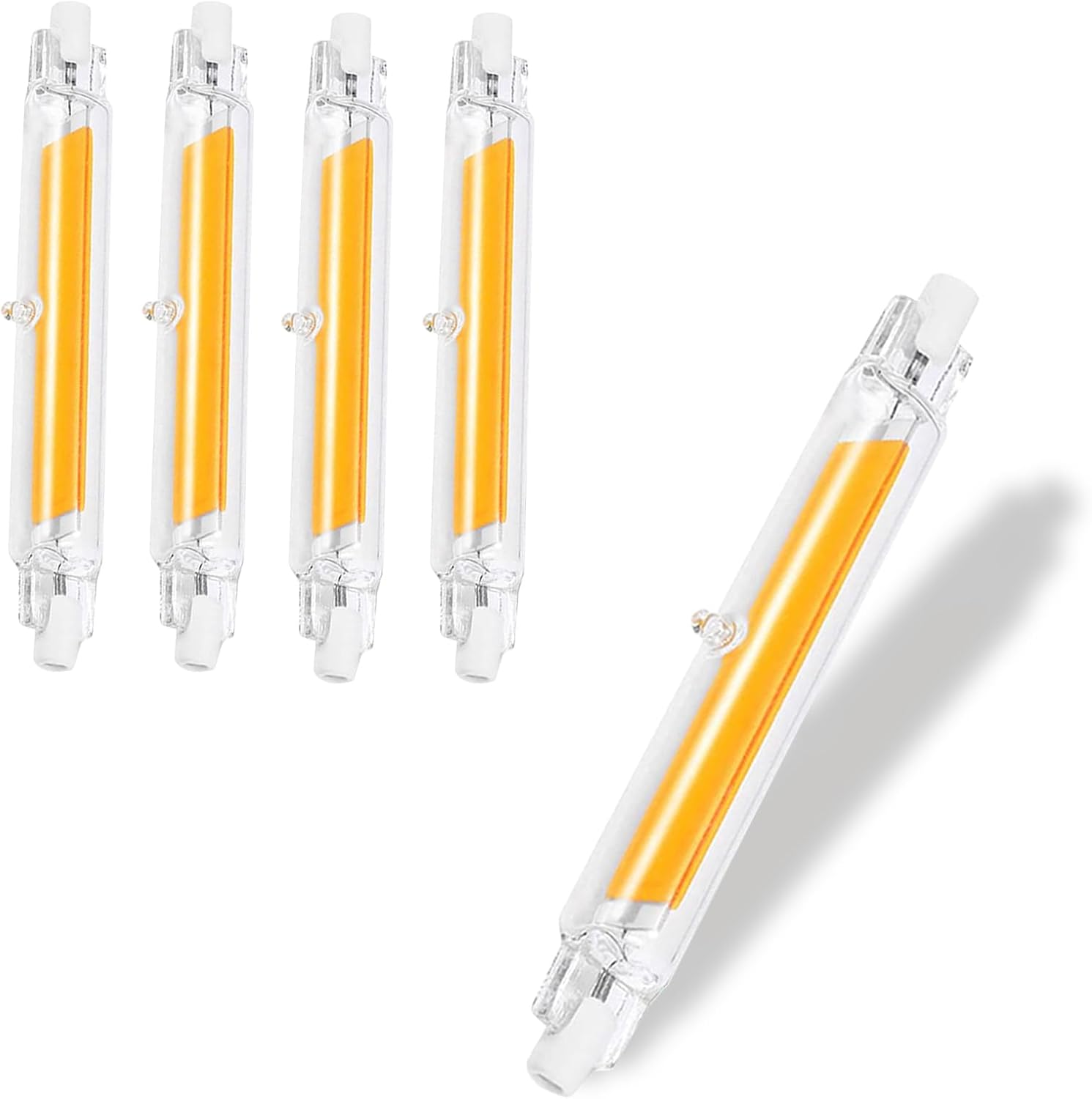 R7s Led-lampen, 118 Mm, Dimmbar, 20 W (entspricht Einer 200-w-halogenlampe, 118 Mm), Flimmerfrei, Kaltweiß (6000 K), 2000 Lm, 220–240 V Wechselstrom, 360° Abstrahlwinkel, 4er-pack
