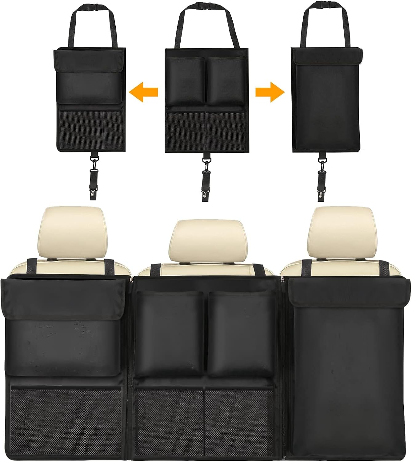 Kofferraum-organizer, 101 × 46 Cm, Abnehmbarer Auto-organizer, Extra Große Auto-aufbewahrungstasche, Mehrzweck-auto-aufbewahrungstasche Mit 7 Fächern Und Verstellbarem Gurt Für Suvs