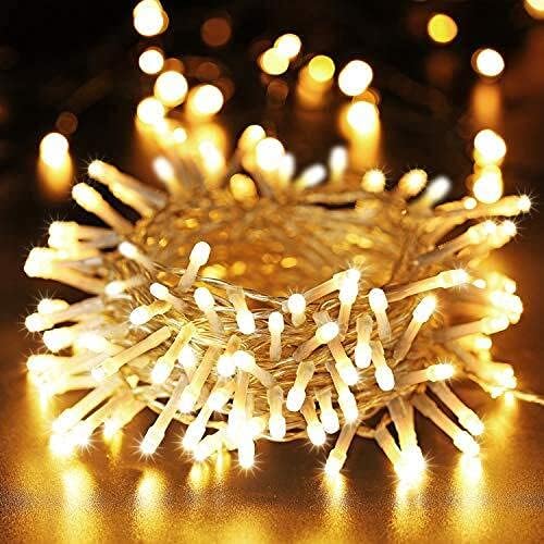 Weihnachtsbeleuchtung Für Den Außenbereich, 20 M Lange Lichterkette Mit 200 Leds Für Den Innenbereich, Warmweiße, Wasserdichte Lichterkette Mit 8 Modi Für Hochzeiten, Geburtstage, Partys, Zuhause Und