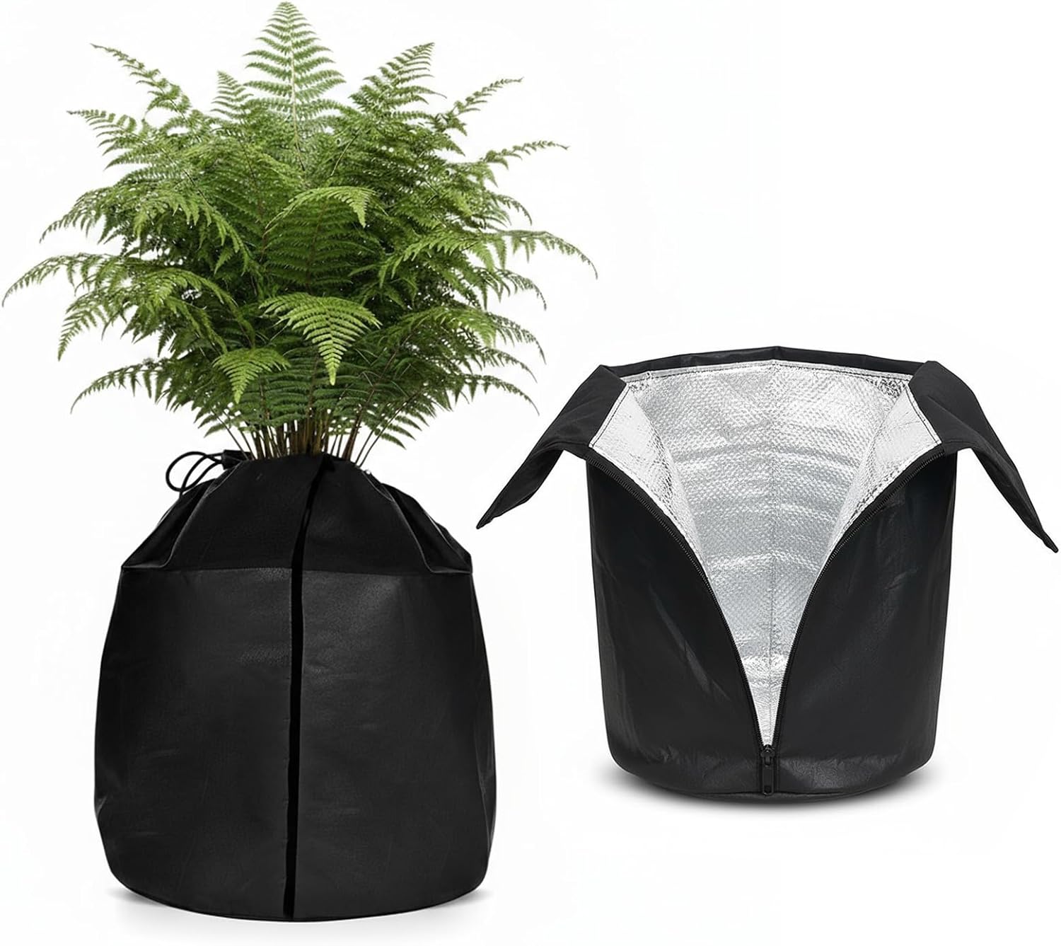 2er-pack Winterabdeckungen Für Pflanzen, Winterschutzhüllen Für Gartenpflanzen (45 X 50 Cm), Winterschutz Für Blumentöpfe, Wiederverwendbare Winterabdeckungen Für Topfpflanzen Mit Reißverschluss Und K