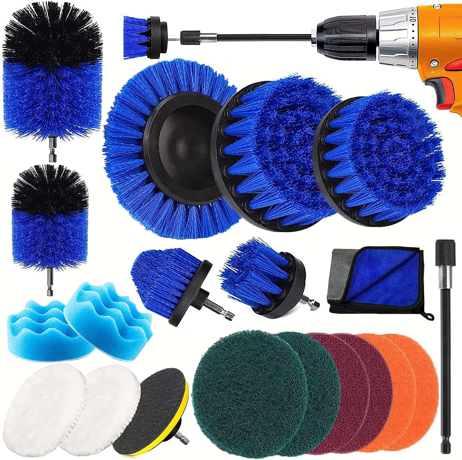 20-teiliges Bohrmaschinenbürsten-set, Multifunktionale Bohrmaschinenbürsten, Reinigungsbürsten-set Für Autos, Badezimmer, Küchen, Fliesen Und Grills