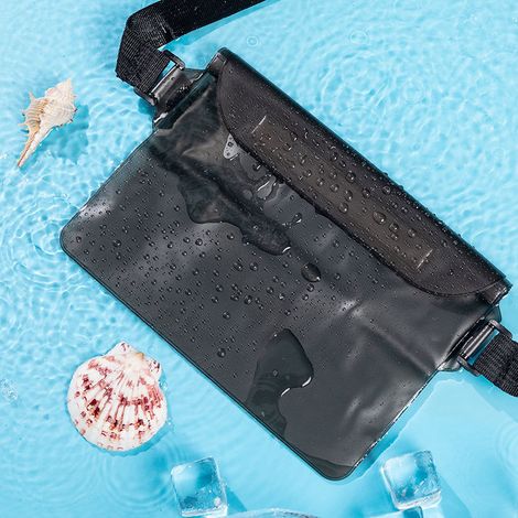 Schwarze, Wasserdichte Pvc-bauchtasche 2222 Für Mobiltelefone, Multifunktionale Und Wasserdichte Bauchtasche Für Touchscreen-handys, Großes Fassungsvermögen Für Mobile Fotografie.