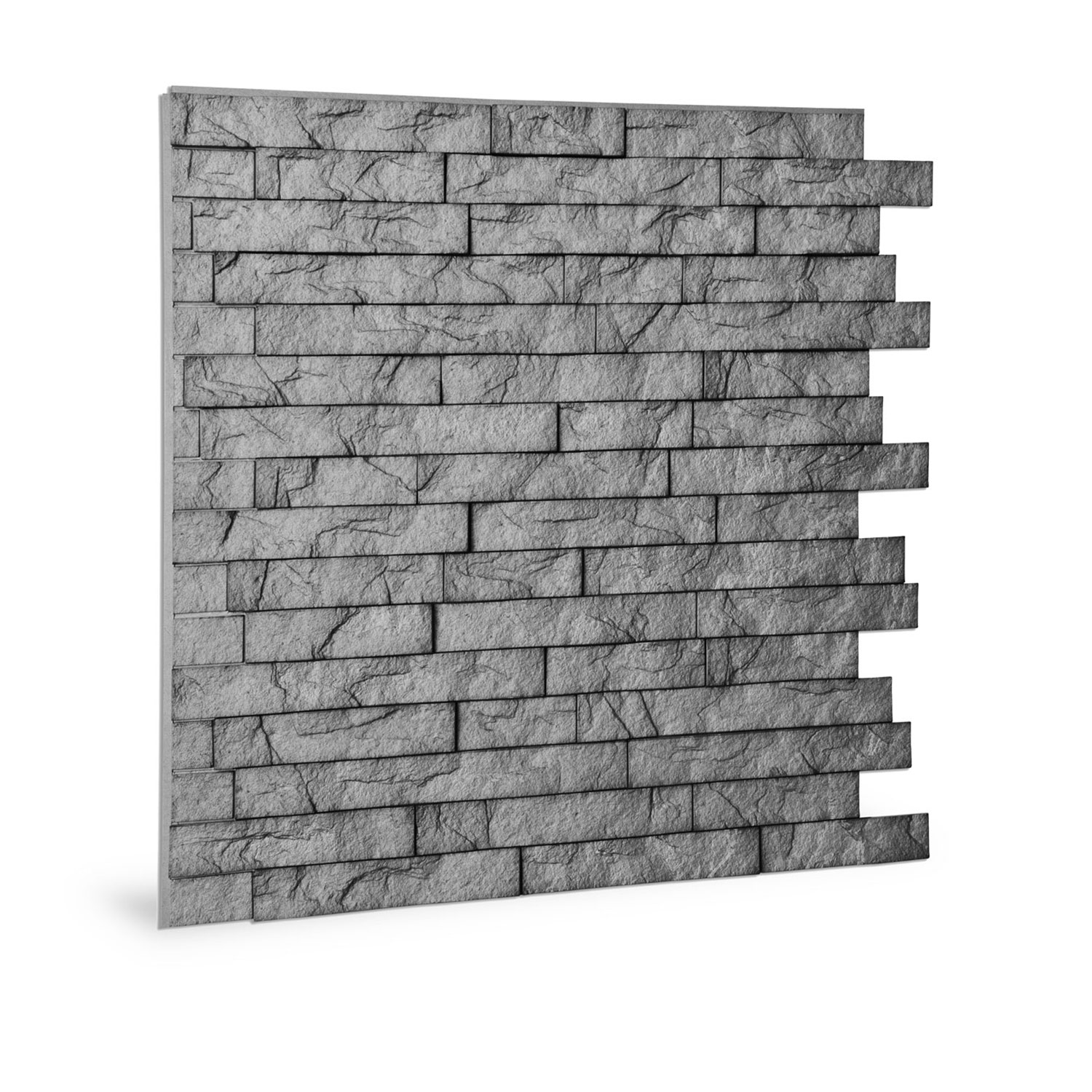Wandpaneel 3d Profhome 3d 704500 Ledge Stone Portland Cement Dekorpaneel Geprägt In Stein Optik Glänzend Grau 2 M2