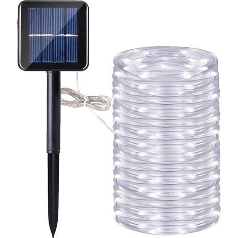 22 M 200 Leds Outdoor Solar Power Kupferdraht Lichterkette Garten Hof Camping Familie Wand Wasserdichte Lichterkette Festival Party Story Dekoration (weiß)