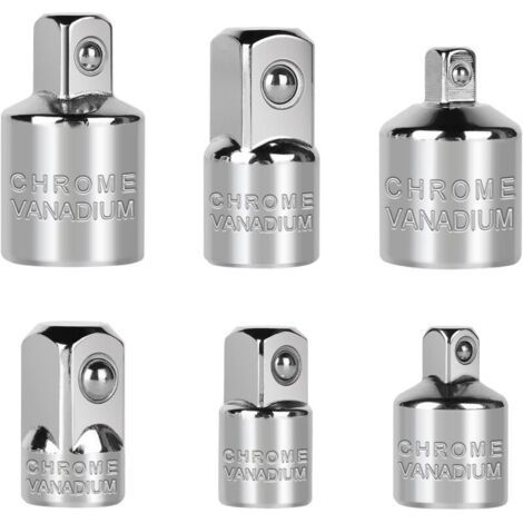 6-teiliger Ratschen-steckschlüssel-adapter, Steckschlüssel-reduzier-adapter-set, 1/4 Zoll Auf 3/8 Zoll, 3/8 Zoll Auf 1/4 Zoll, 3/8 Zoll Auf 1/2 Zoll, 1/2 Zoll Auf 3/8 Zoll, 1/2 Zoll Auf 1/4 Zoll, 1/4