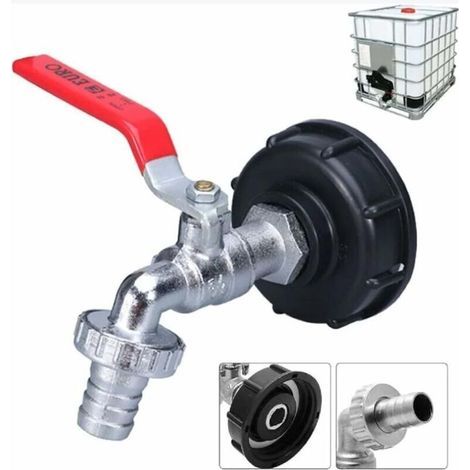 Ibc-tankadapter 1/2-gewindeanschluss, 1000-l-tankhahn, Regenwassersammelhahn, Hahnventilanschluss, Gartenschlaucharmaturen