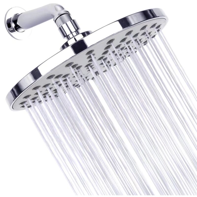 20 Cm Runder Hochdruck-duschkopf Aus Edelstahl 304 Für Komfortables Duschen Mit Niedrigem Wasserdruck – Wand- Oder Deckenmontage (chrom)