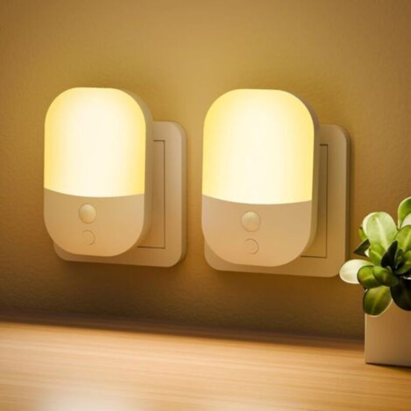 2er-set Nachtlicht Mit Dämmerungssensor, 5 Einstellbare Helligkeitsstufen, Ein/aus/auto-modi, 3000 K Warmweißes Nachtlicht Für Flure, Schlafzimmer, Küchen, Wohnzimmer, Badezimmer, 0,3 W