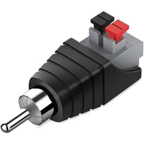 Männlicher Adapterstecker Rca-steckerpresse, Männlicher Rca-zu-av-federpresser Für Audio-lautsprecher, Rca-zu-lautsprecher