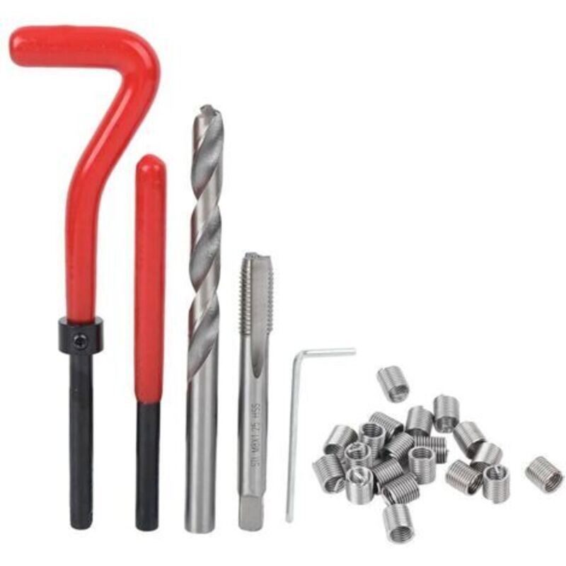 M8-gewindereparaturset 25-teilig – Selbstsichernde Metallhülse – Transparente Kunststoff-aufbewahrungsbox – Für Verarbeitungsmaschinen