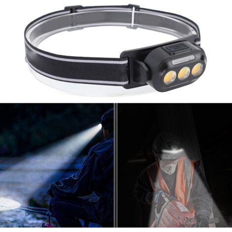 Dubuns Stirnlampe 500 Mah Wasserdichter Usb-ladegummi Für Camping, Radfahren, Nachtangeln