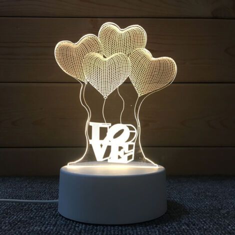 3d-led-lichteffekt Mit Illusionseffekt, Kopflampe, 7 Veränderbare Lichtfarben, Usb-ladegerät, Dekoration Und Geschenk
