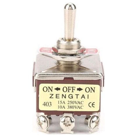 Metall-wippschalter 4pdt Ein/aus/(ein) Seite Kurzzeitig 3 Positionen 15a 250vac, 10a 380vac Ce