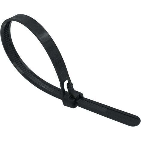 Wiederverwendbarer Kunststoff-kabelbinder, 5 Mm X 200 Mm, Wiederverwendbare Kabelbinder, Nylon-kabelbinder, Kabelbinder 150 Mm, Schwarz, Packung Mit 100 Stück