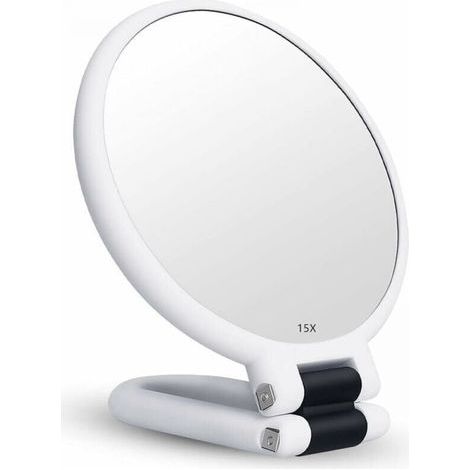 15-facher Vergrößerungsspiegel, Doppelseitiger Klappspiegel Mit Griff, Taschen-make-up-spiegel, Getönter Spiegel, Friseur-klappspiegel, Geeignet Für Verschiedene Make-up-details