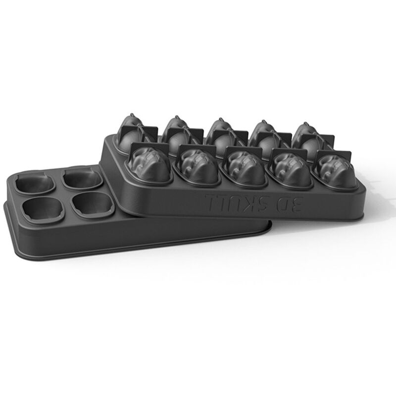 Totenkopf-silikon-schokoladenform, 2er-set, Schwarz – 10 Mulden Für Nougat Und Schokolade, Halloween Und Party-thema