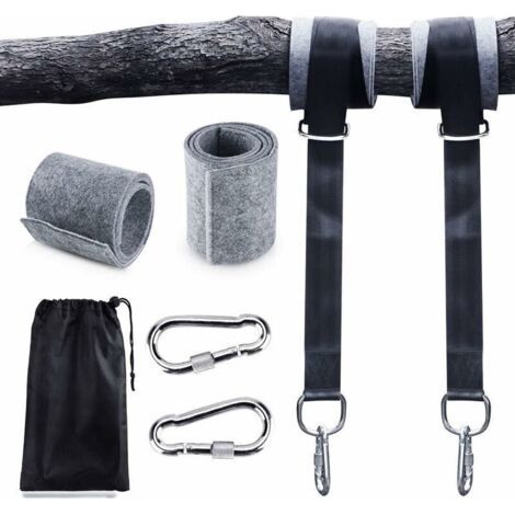 Hängematten-sangles, 2 Robuste Hängesessel, 2 X 150 Cm, Mit D-anker Und Verstärkter Stütze, Zwei Mousquetons, Maximale Belastung 500 Kg, Für Hamac Und Ausgewogener Garten