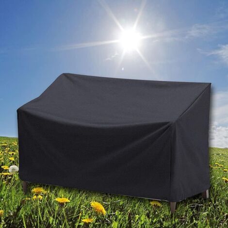 Housse Banc De Jardin, 2 Places Étanche Housse Banc De Jardin Couverture Imperméable De Meubles De Jardin, Anti-uv 210d Couverture Antipoussière Pour Banc Exterieu (134x66x89cm) Noir