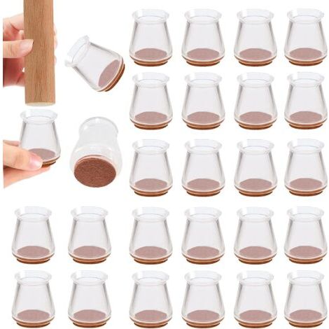 24 Transparente Stuhlbeinschoner, 25–30 Mm Stuhlgleiter, 2 Mm Dicker Silikon-stuhlbeinschutz, Stuhlkappe Zum Schutz Des Bodens Vor Kratzern Und Lärm