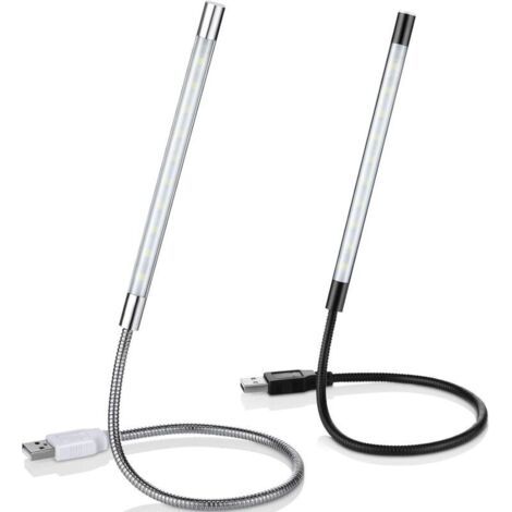 Led-leseleuchte Mit 2 Zweigen, Flexible Usb-dimmbare Leseleuchte, Schwanenhals-design