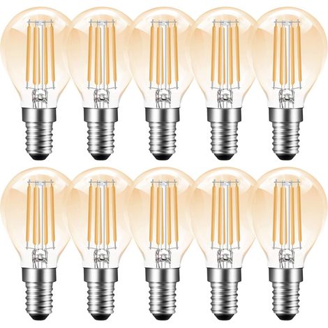 Dimmbare E14-led-glühbirne, 4 W, Vintage-edison-stil G45 P45, Warmweiß 2700 K, 350 Lm, E14-led-glühlampe, Entspricht 35 W Glühlampe, Dimmbar,