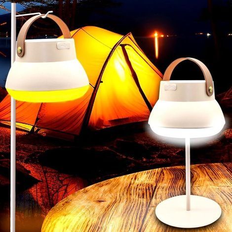 Camping-led-lampe, 1000 Lumen, 3 Farben, 4000 Mah, Intensität Variabel Und Kontinuierlich, Beweglich, Ipx5, Wiederaufladbar Über Usb, Für Camping-dekoration, 1 Stück