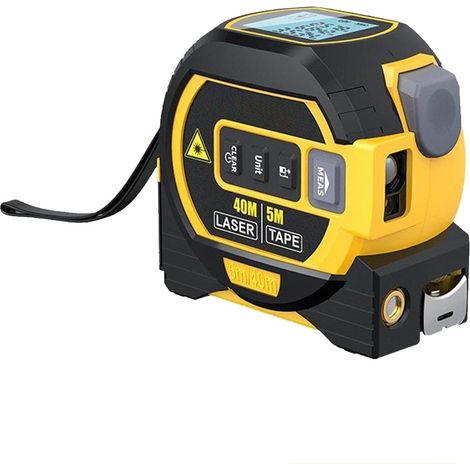 3-in-1-lasermessgerät, Digitales Laser-entfernungsmessgerät Mit Lcd-display, Lasermessung Bis Zu 40 M (131 Fuß), Maßband Bis Zu 5 M (16 Fuß), Berechnung Von Fläche, Volumen, Entfernung Und Satz Des Py