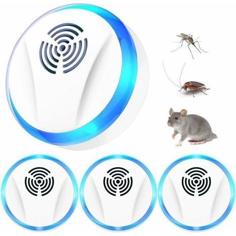 4 Stück Ultrason Anti Moustique, Repulsif Ultrason & Électronique Antiparasitaire Intérieur, Moustiques, Fourmis, Araignées, Cafards