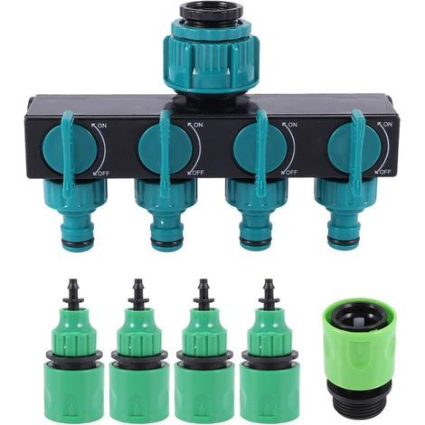 Kit Für Die Gartenbewässerung – Robinet 4 Voies – Répartiteur De Tuyau 4/7 Oder 8/11 – Kit D'Installation