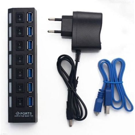 Usb-7-port-adapter Für Tragbare Pc-geräte Mit 5 G Mbit/s + 5 V Stromversorgung Gobro