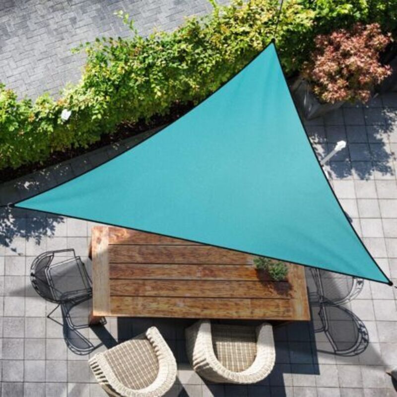 Sonnensegel, Dreieckig, 3 X 3 X 3 M, Sonnensegel, Wasserdicht, Uv-blockierend, Sonnensegel, Blau