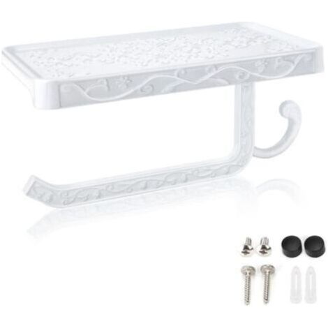 Wandmontierter Toilettenpapierhalter, Hicoosee Toilettenpapierhalter Mit Aufbewahrungsplattform Für Badezimmer-wc, Weiß