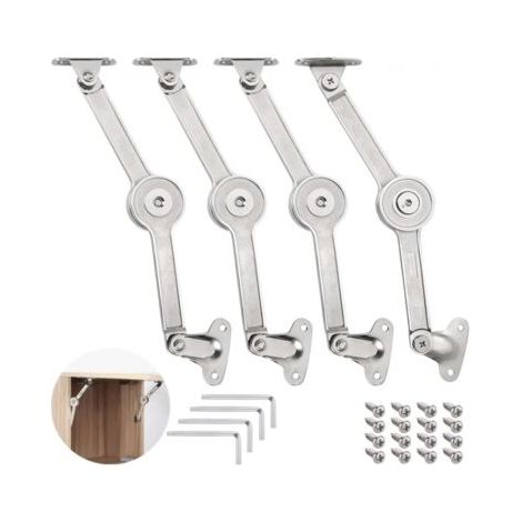 Set Mit 4 Deckelstützscharnieren, 0–110° Verstellbares Deckelstützscharnier, Soft-close-deckelstützscharnier Mit Schrauben Und Inbusschlüssel