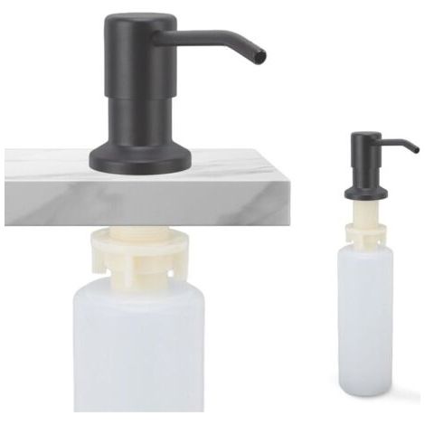 Seifenspender Für Waschbecken, 350 Ml, Edelstahl, Nachfüllung Von Oben, Elegantes Design Für Badezimmer, Schwarz